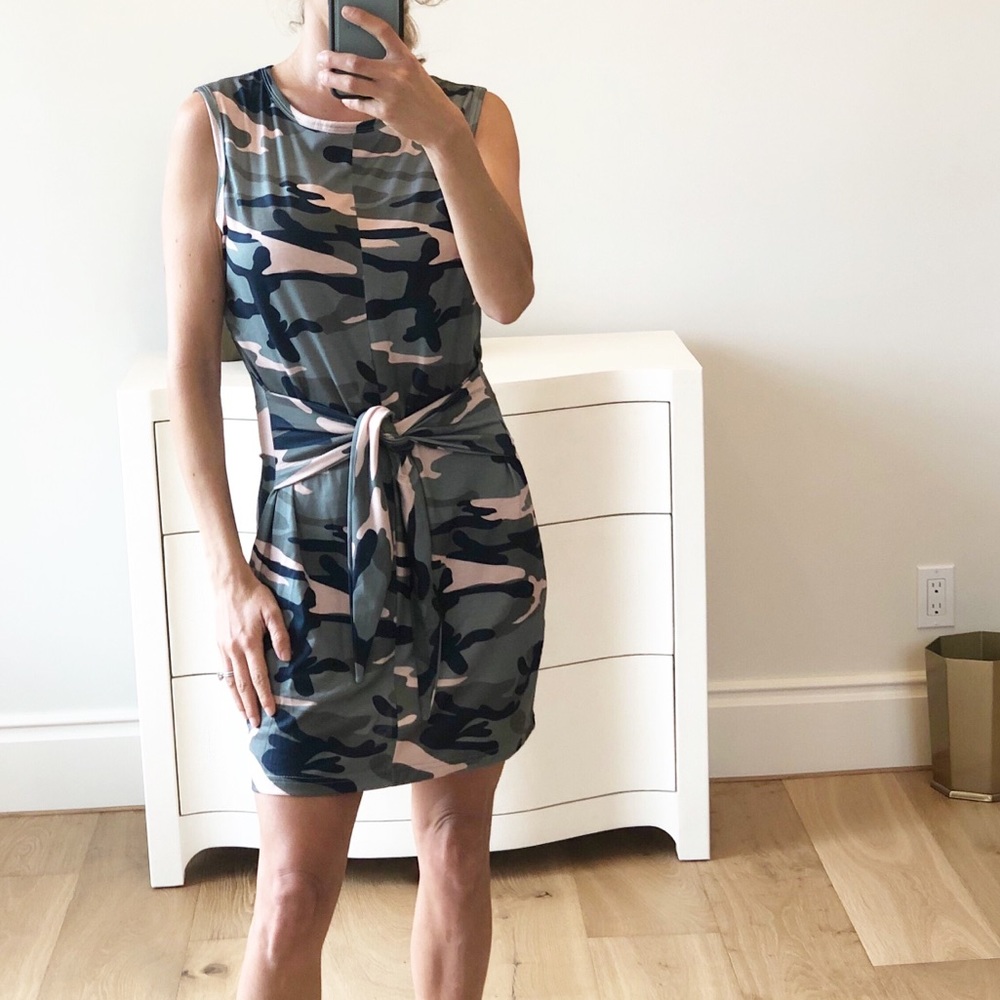 Small Army Camo Tank Tie Dress - Picture 3 of 6